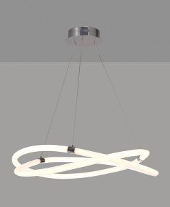 Lámpara colgante cromo y blanco INFINITY LINE LED detalles