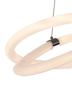 Lámpara colgante cromo y blanco INFINITY LINE LED detalles 2
