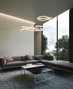 Lámparas colgantes cromo y blanco INFINITY LINE LED ambiente