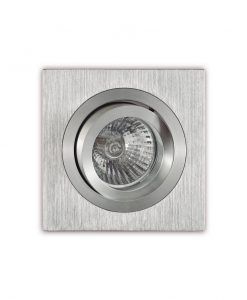 Ojo de buey cuadrado 9,2 cm aluminio BASICO GU10