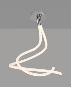 Semiplafón cromo y blanco NUR LINE LED detalles