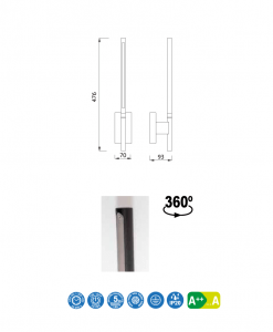 Aplique 6W TORCH medidas
