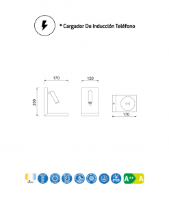 Aplique con cargador ZANZIBAR medidas