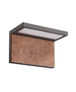 Aplique gris oscuro y madera RUKA LED