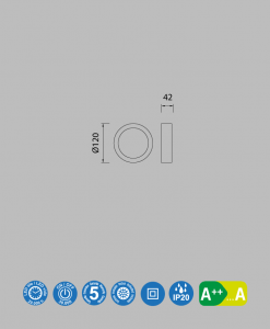Plafón superficie 12 cm Ø 8W SAONA