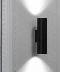 Aplique 2 luz STAN negro detalle