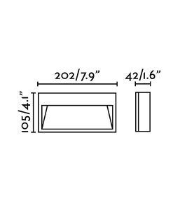 Aplique blanco de pared PATH LED medidas