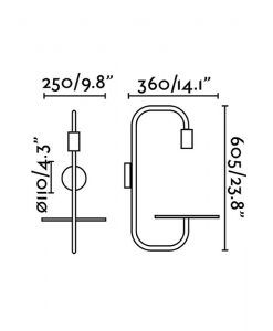 Aplique de pared GUEST medidas