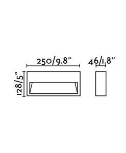 Aplique exterior marrón óxido GRADA-2 LED medidas
