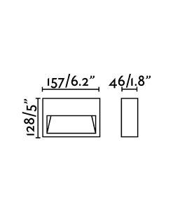 Aplique gris GRADA-1 LED medidas