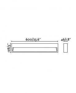 Aplique zonas de paso gris GRADA-3 LED medidas