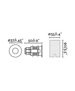 Empotrable de suelo inox negro GRUND LED 2W medidas