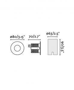 Empotrable suelo inox negro GRUND LED 7W medidas