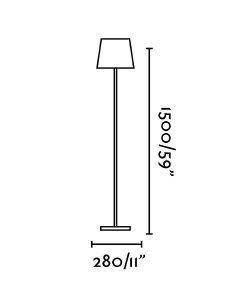 Lámpara de pie exterior blanco TOC LED medidas