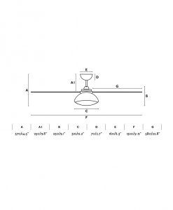 Ventilador blanco motor DC con luz Ø 132 cm RODAS LED medidas