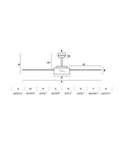 Ventilador DC con luz blanco Ø 132 cm HYDRA LED medidas