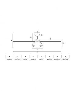 Ventilador motor DC con luz Ø 132 cm RODAS LED medidas