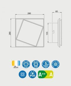 Aplique de pared blanco 18W DAKLA LED medidas