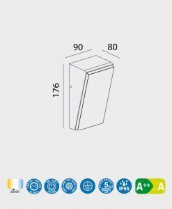 Aplique exterior 9W SOLDEN LED medidas