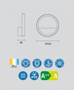 Aplique 8W KITESURF LED medidas