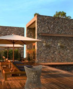 Aplique pared exterior beige oscuro POLINESIA ambiente
