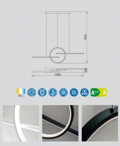 Lámpara lineal 50W KITESURF LED medidas