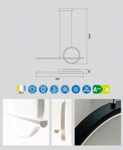 Lámpara 30W KITESURF LED medidas