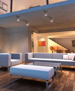 Plafón gris oscuro fabricado en hormigón LEVI ambiente