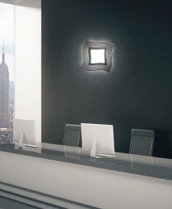 Plafón o aplique cromo y transparente 18W MIKONOS ambiente