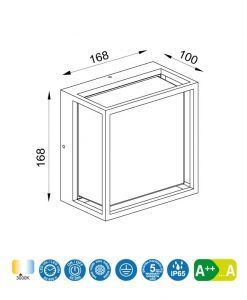 Plafón o aplique 9W CHAMONIX LED medidas
