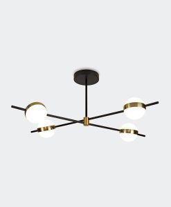 Semi plafón negra y dorado 32W CUBA LED