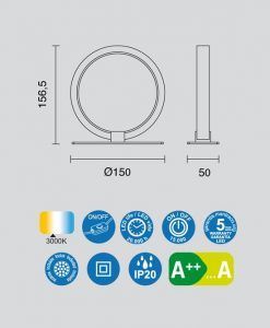 Sobremesa 8W KITESURF LED medidas