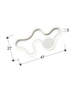 Aplique blanco MAREA LED medidas