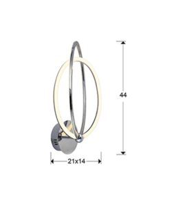 Aplique cromo OCELLIS LED medidas