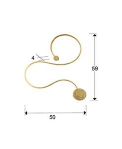Aplique dorado GRAFOS LED medidas
