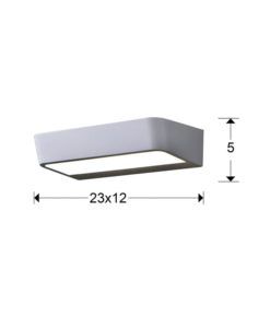 Aplique moderno blanco mate MEGAN LED medidas