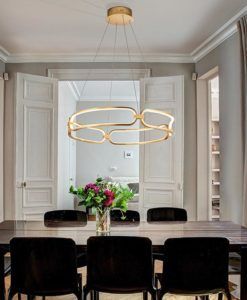 Colgante 60 cm Ø acabado oro rosa COLETTE LED ambiente