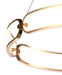 Colgante 80 cm Ø acabado oro rosa COLETTE LED detalles