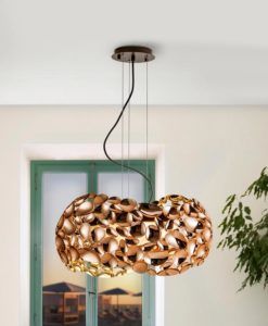 Lámpara 32 cm Ø oro rosa NARISA G9 ambiente