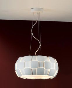 Lámpara 46 cm Ø blanco roto mate QUIOS E27 ambiente