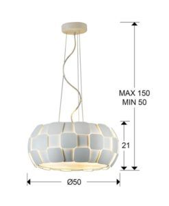 Lámpara 46 cm Ø blanco roto mate QUIOS E27 medidas