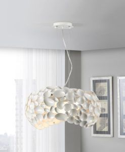 Lámpara 47 cm Ø blanca NARISA G9 ambiente