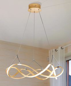 Lámpara acabado oro rosa 53 cm Ø MOLLY LED ambiente