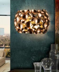 Lámpara aplique oro rosa NARISA E14 ambiente