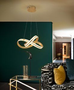 Lámpara colgante 46 cm Ø dorada LAZAS LED ambiente
