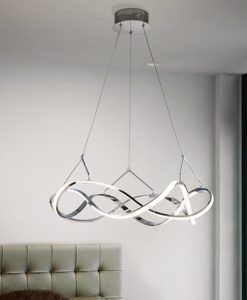Lámpara cromada 53 cm Ø MOLLY LED ambiente