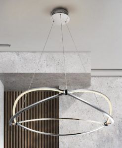 Lámpara cromada 80 cm Ø OCELLIS LED