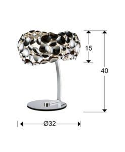 Lámpara de mesa cromo NARISA G9 medidas