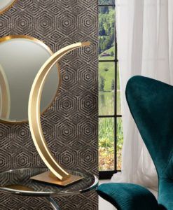 Lámpara de mesa LED acabado dorado ARCUS ambiente