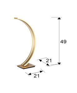 Lámpara de mesa LED acabado dorado ARCUS medidas